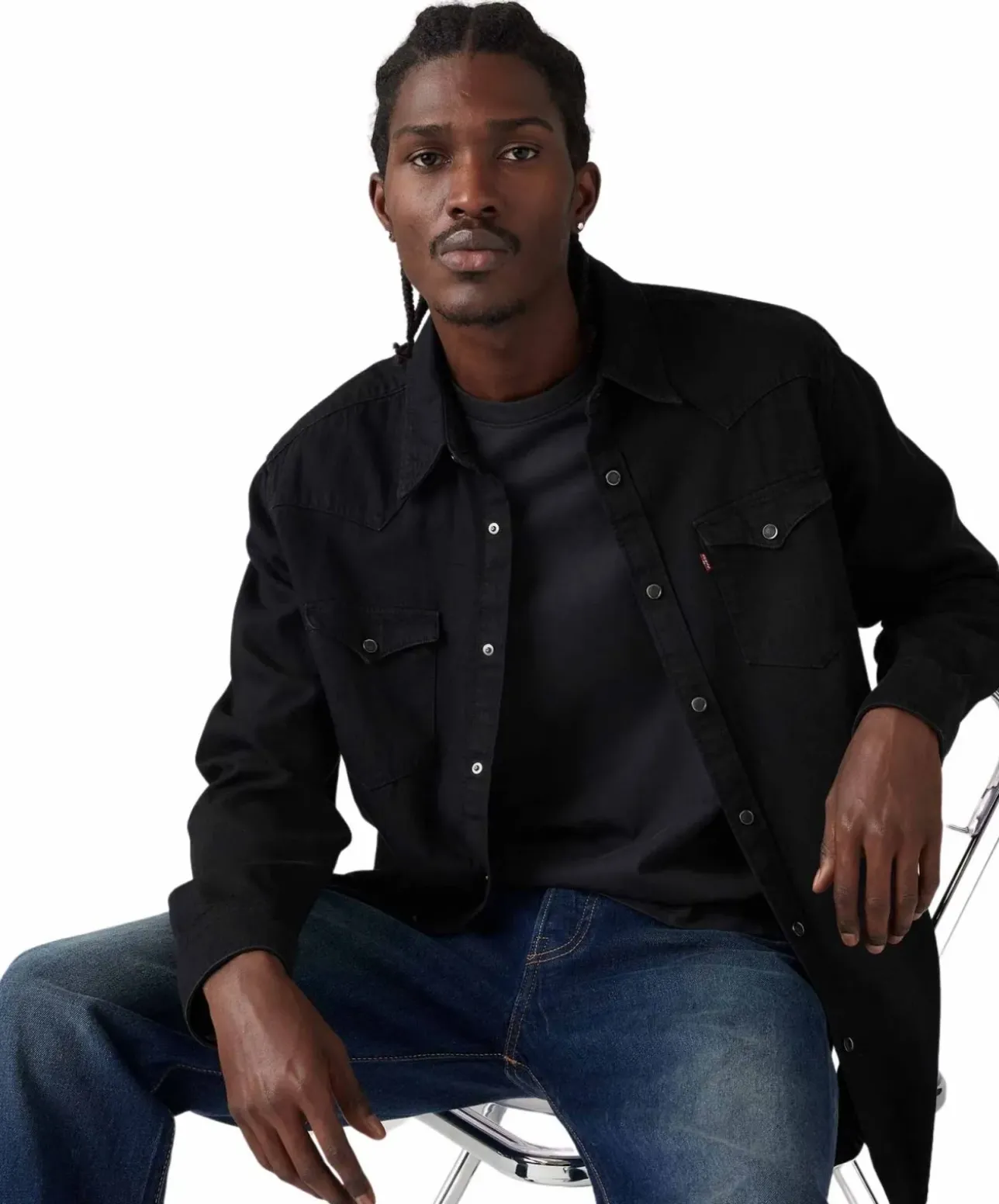 Levi's Jeanshemd Barstow Western in Schwarz