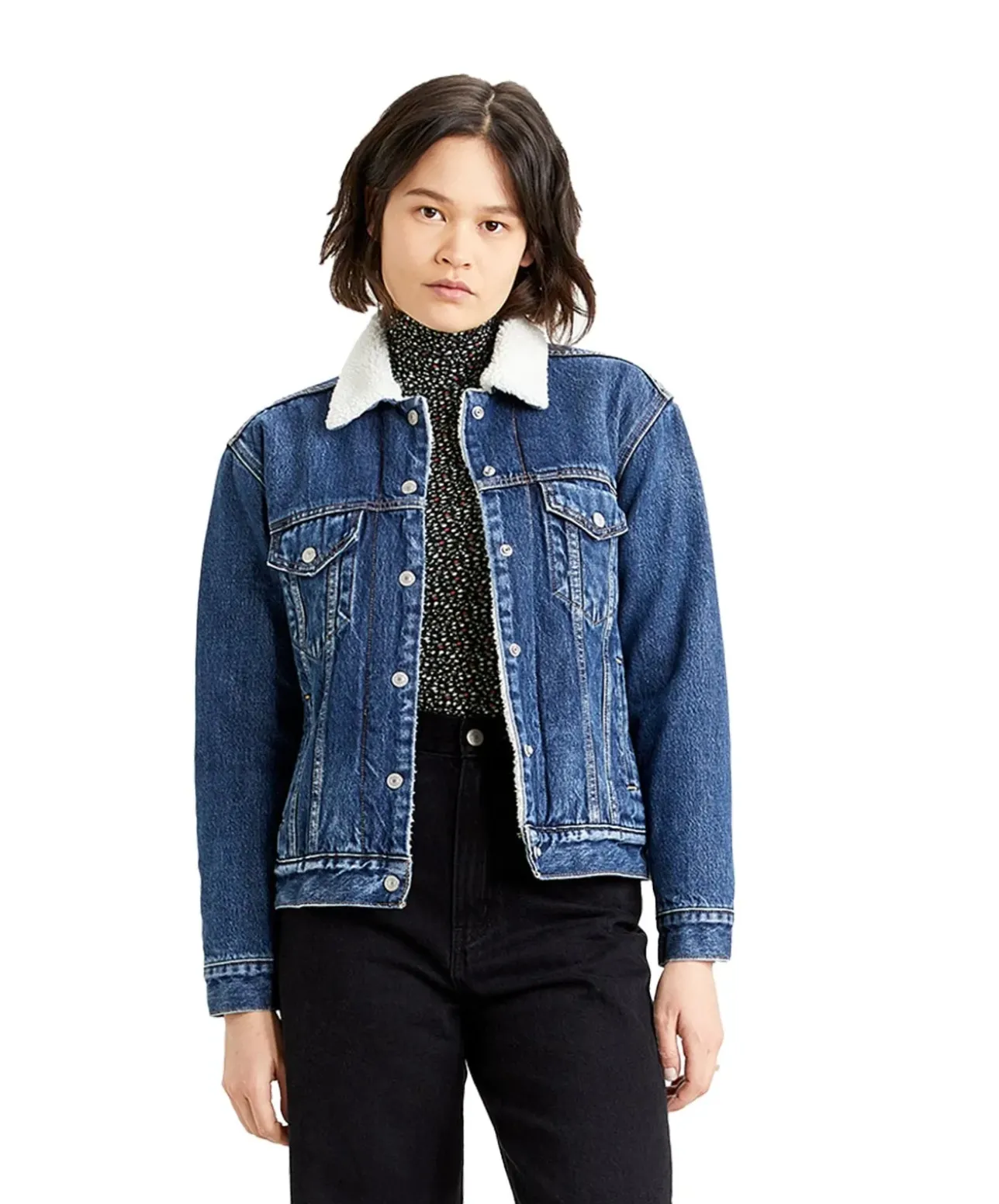Levis Jeansjacke Ex-Boyfriend mit flauschigem Sherpa