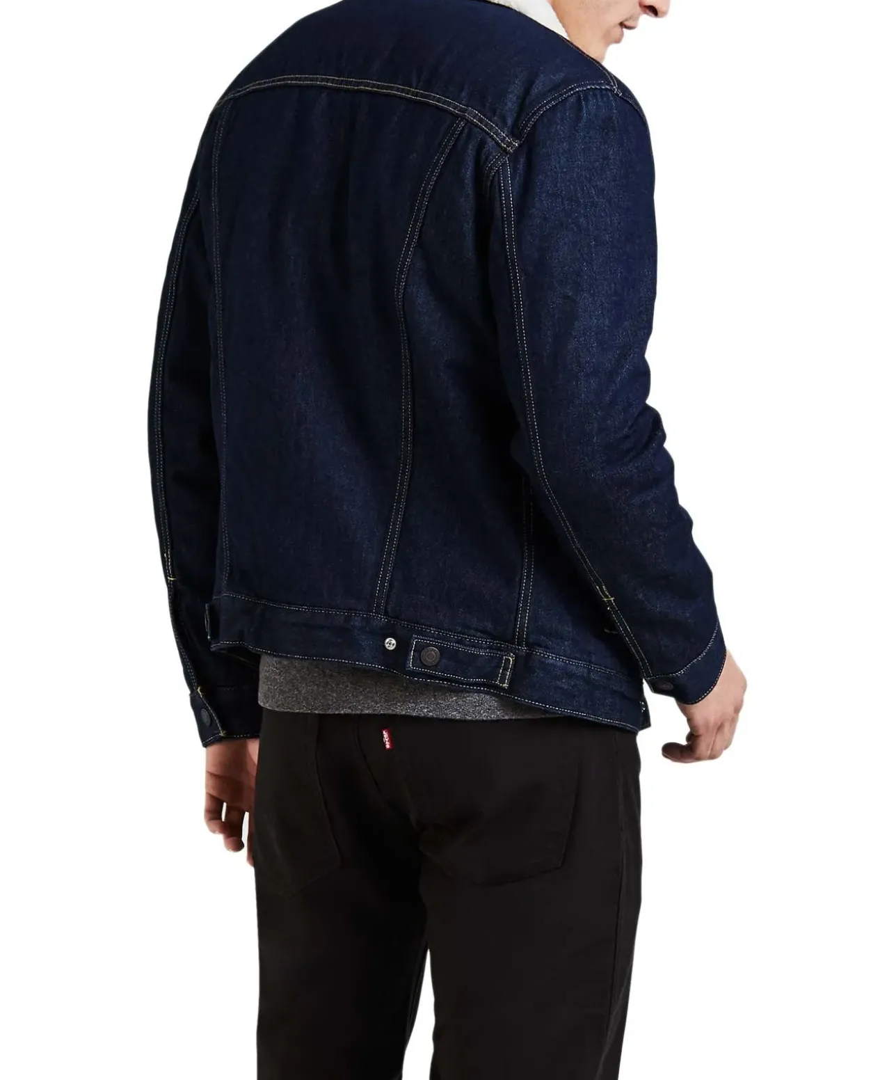 Levi's Jeansjacke in Indigoblau und Sherpa Futter