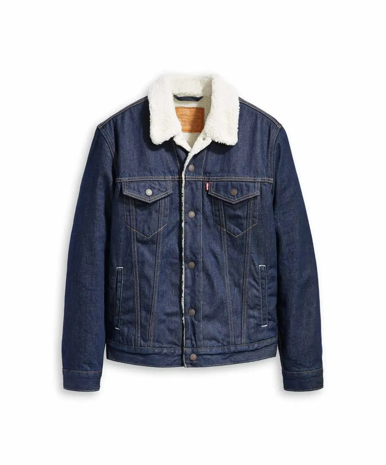 Levi's Jeansjacke in Indigoblau und Sherpa Futter