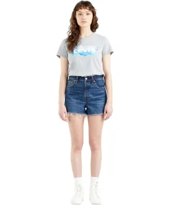 Levi's Jeans-Shorts Ribcage in Noe Five mit fransigem Saum