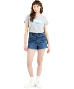 Levi's Jeans-Shorts Ribcage in Noe Five mit fransigem Saum