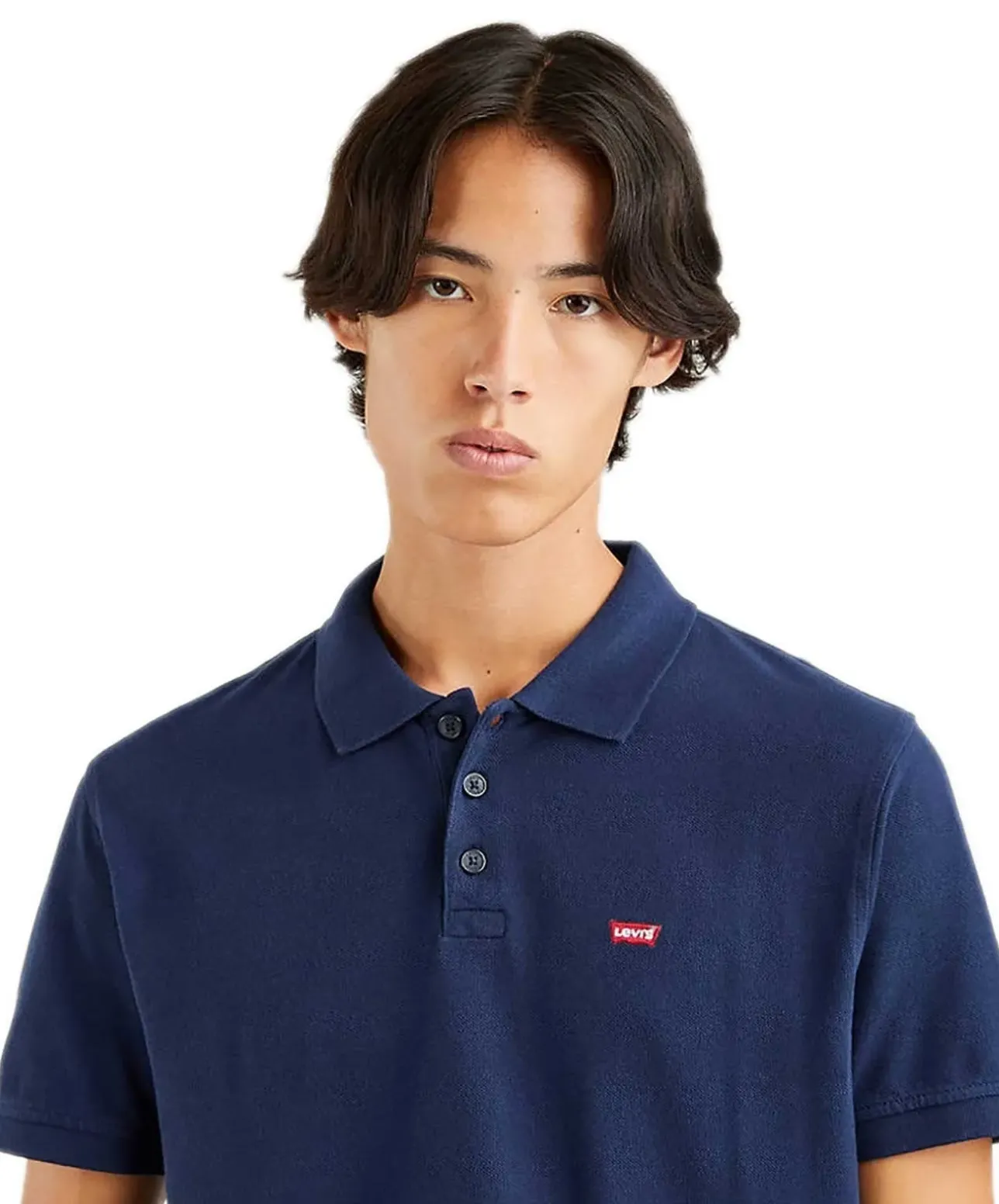 Levi's Poloshirt Housemark in blau mit dezentem Logo