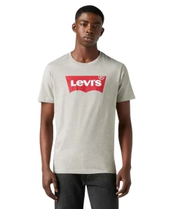 Levi’s T-Shirt Housemark in Grau mit Batwing-Print
