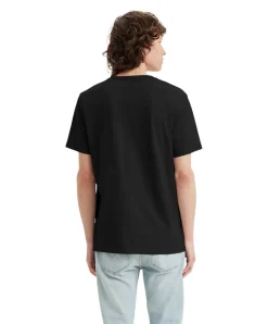 Levi's T-Shirt Housemark in Schwarz mit V-Ausschnitt