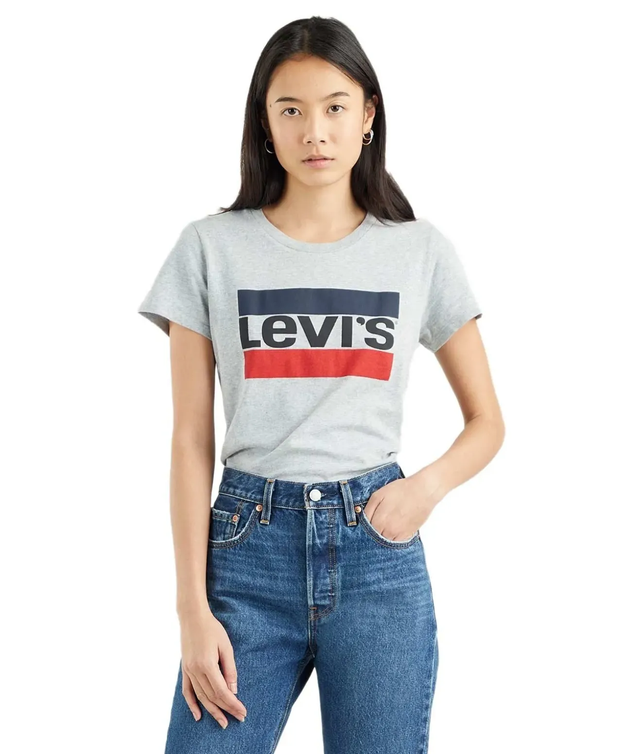 Levi's T-Shirt Perfect Tee mit Batwing- Logo in Grau