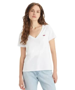 Levis T-Shirt Perfect Tee in weiß mit V-Ausschnitt
