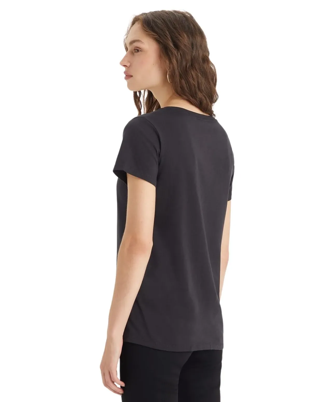Levi's T-Shirt Perfect Tee in Schwarz mit V-Ausschnitt