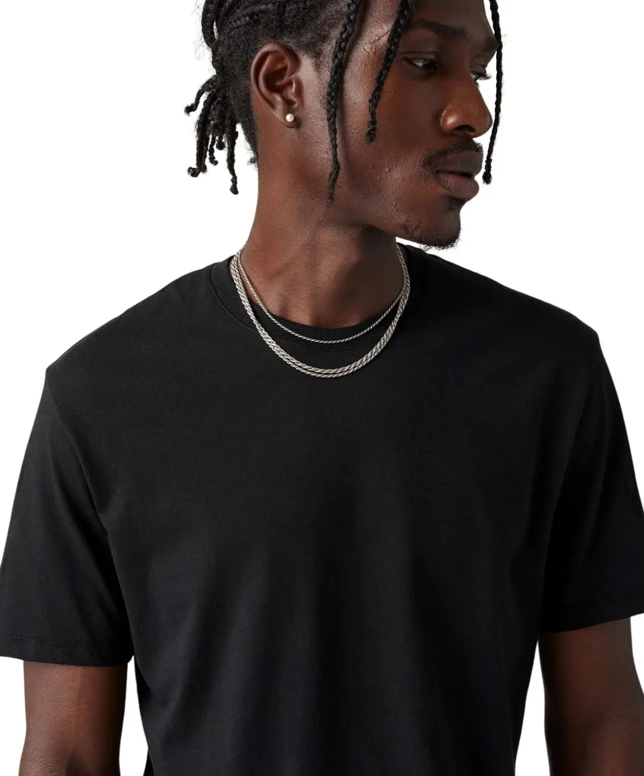 Levis T-Shirt Slim Crewneck 2er Pack in Schwarz