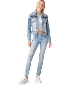 LTB Damen kurz Jeansjacke Dean X in blauem Denim