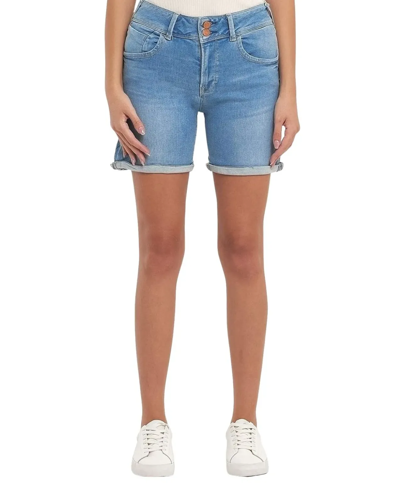 LTB Jeans Shorts Rosina in blau mit Doppelknopf-Verschluss