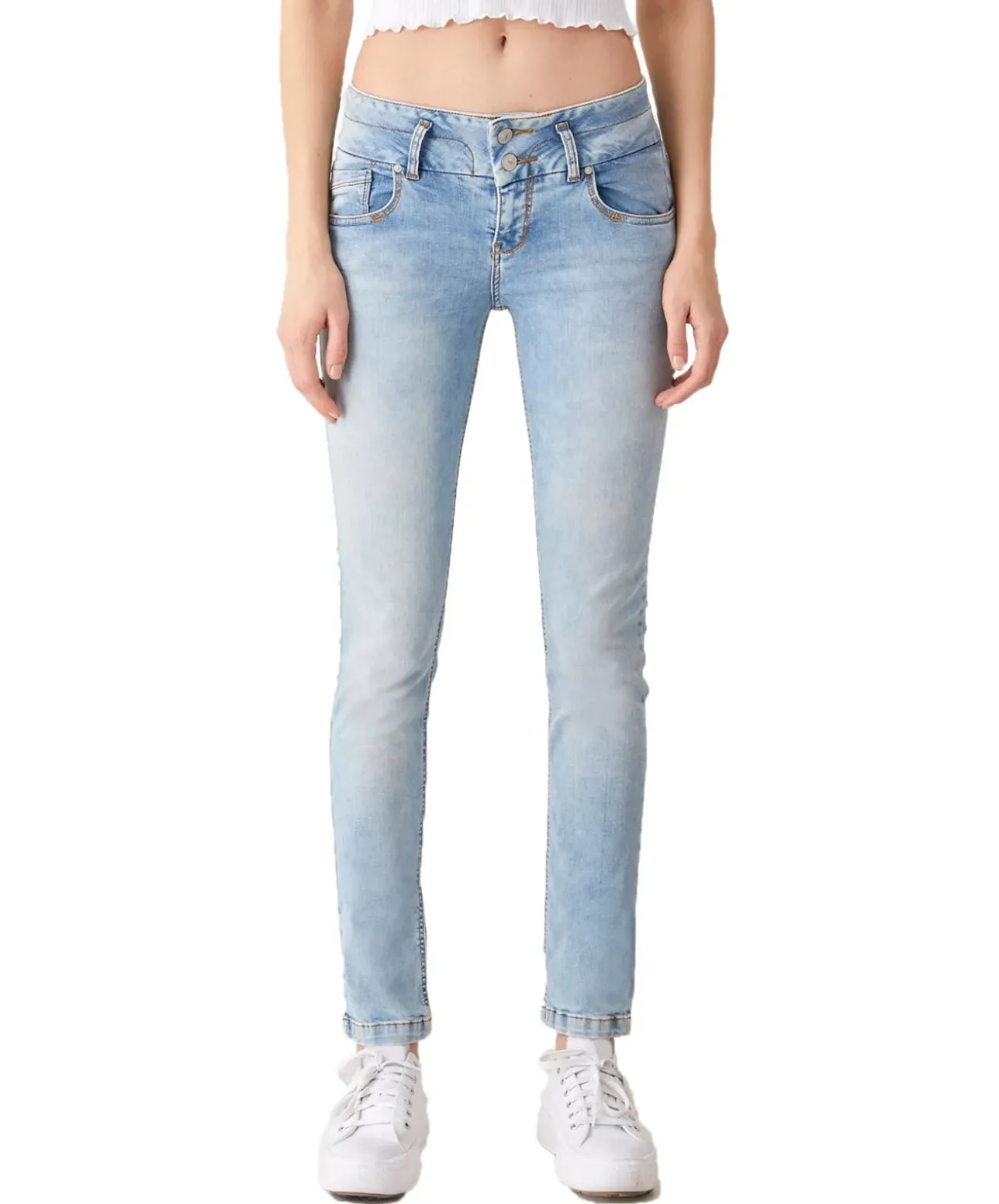 LTB Jeans Slim Fit Zena mit Doppelknopf in Hellblau