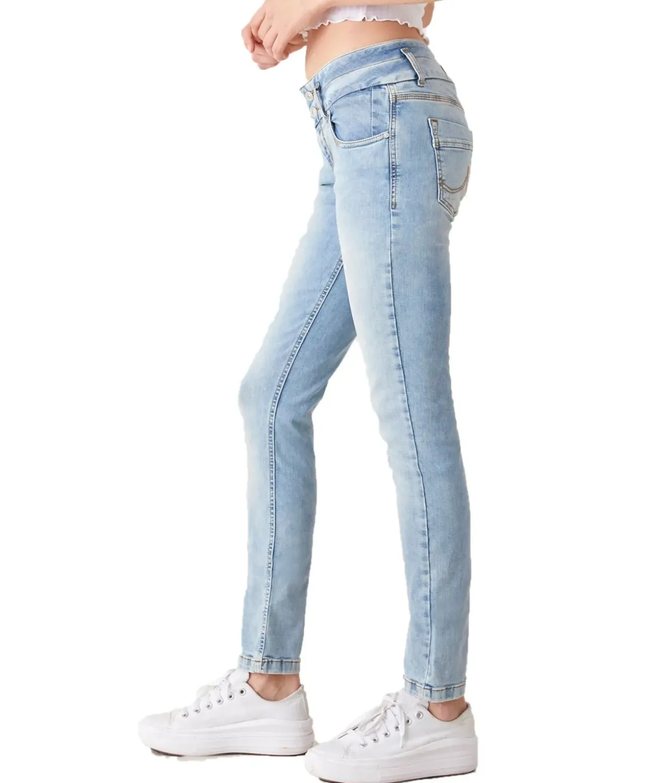 LTB Jeans Slim Fit Zena mit Doppelknopf in Hellblau