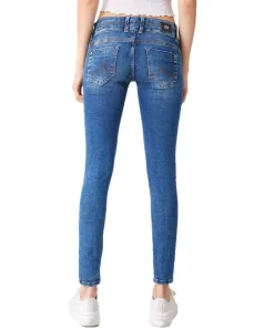 LTB Julita X - Hautenge Jeans in mittelblauer Used Look