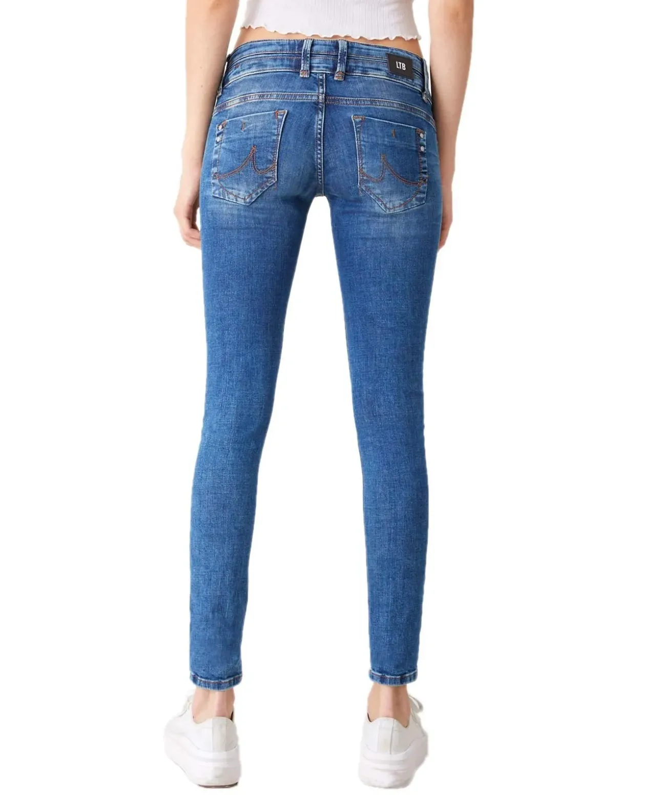 LTB Julita X - Hautenge Jeans in mittelblauer Used Look