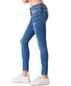 LTB Julita X - Hautenge Jeans in mittelblauer Used Look