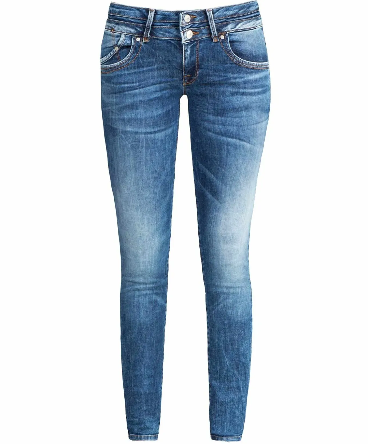 LTB Julita X - Hautenge Jeans in mittelblauer Used Look