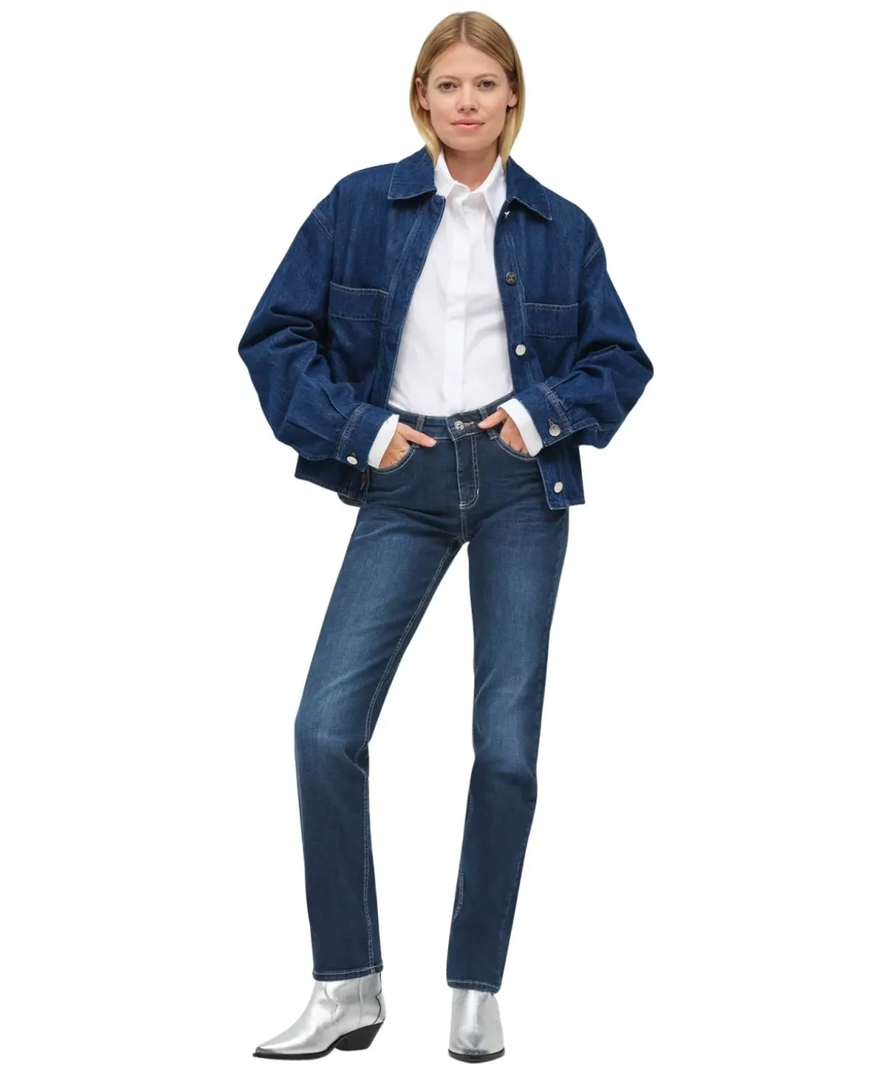Mac Angela Jeans Slim Fit in New Basic Denim