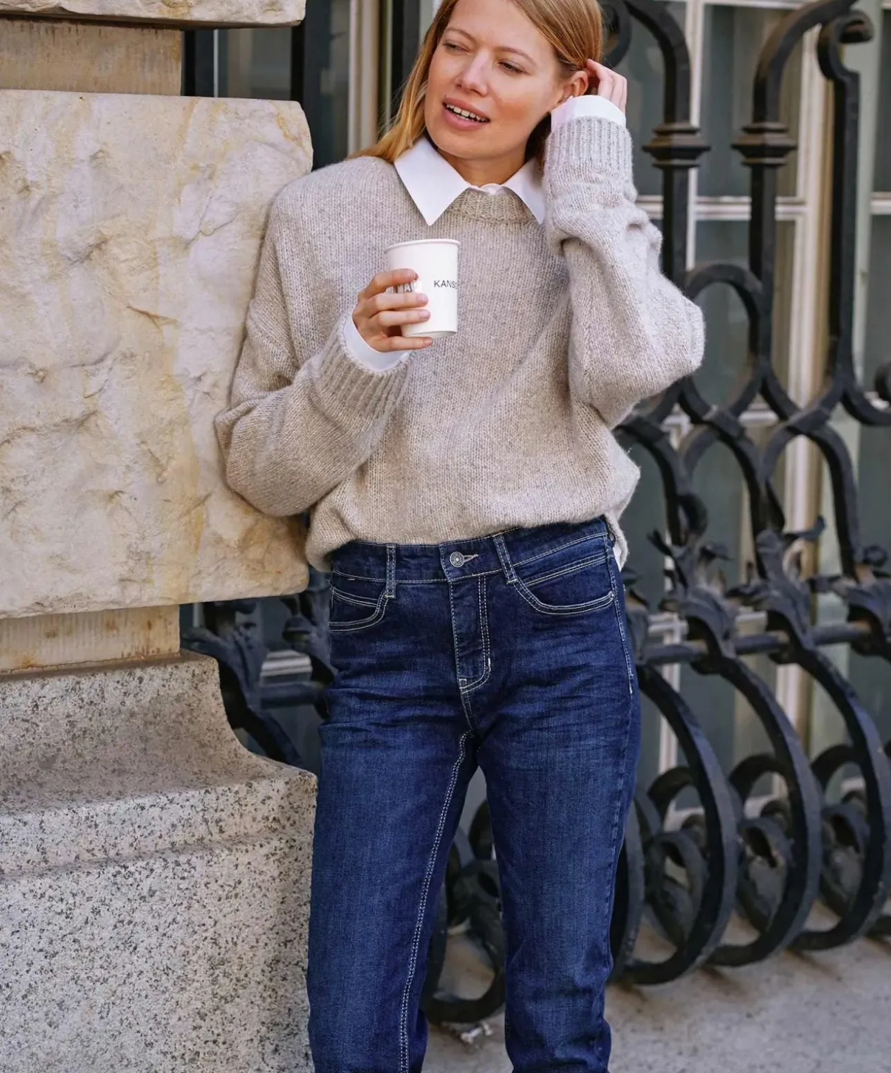 Mac Angela Jeans Slim Fit in New Basic Denim