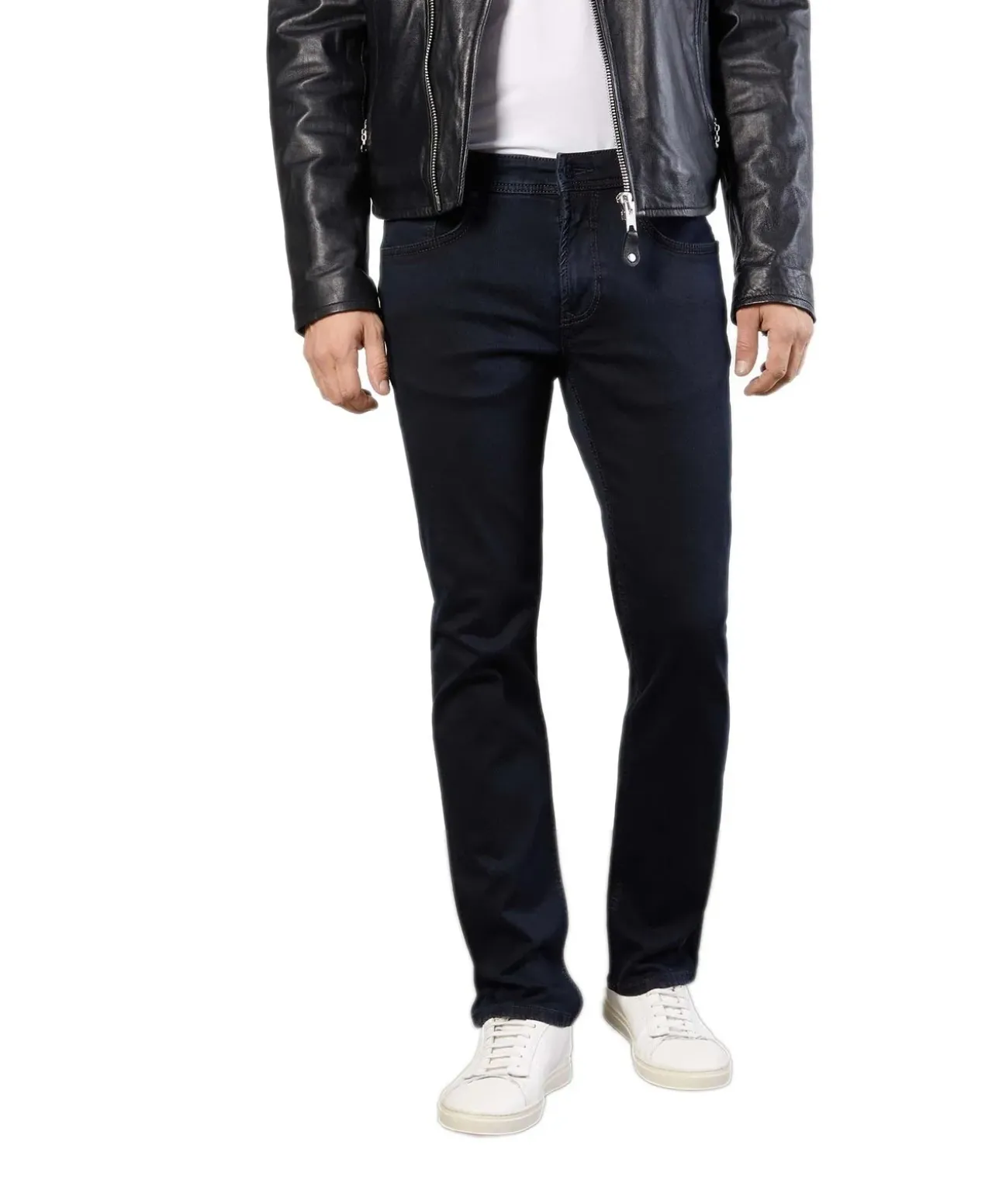 Mac Arne Pipe enge Jeans in Blue Black Waschung