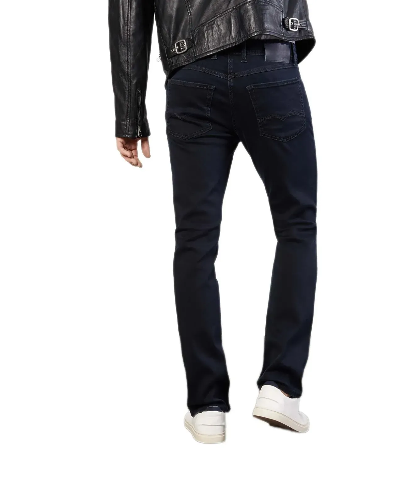 Mac Arne Pipe enge Jeans in Blue Black Waschung