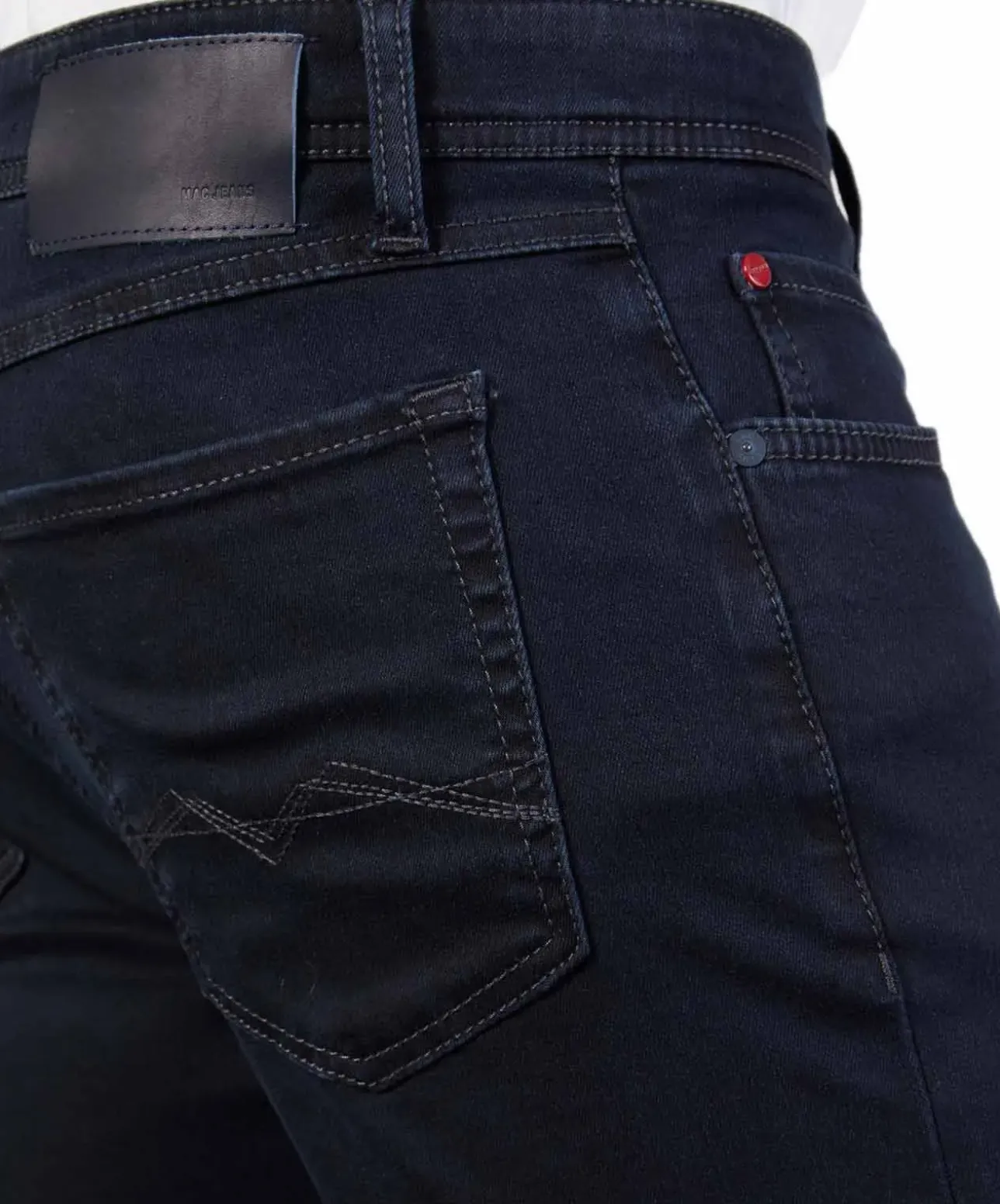 Mac Arne Pipe enge Jeans in Blue Black Waschung