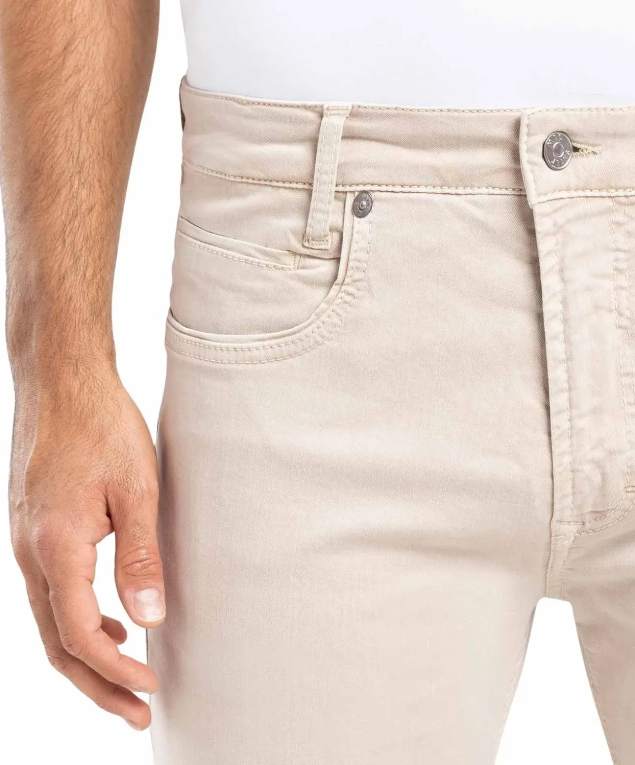MAC Arne Pipe Sommerjeans in Beige