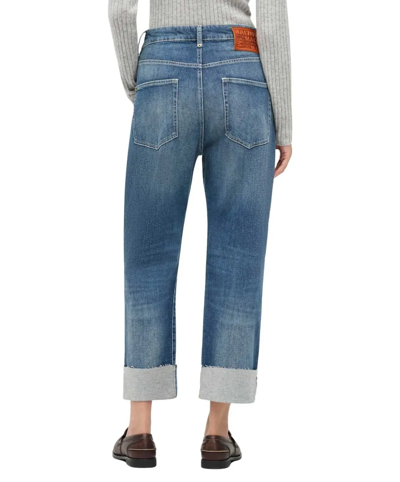 MAC Baggy Jeans in Blau mit Straight Leg