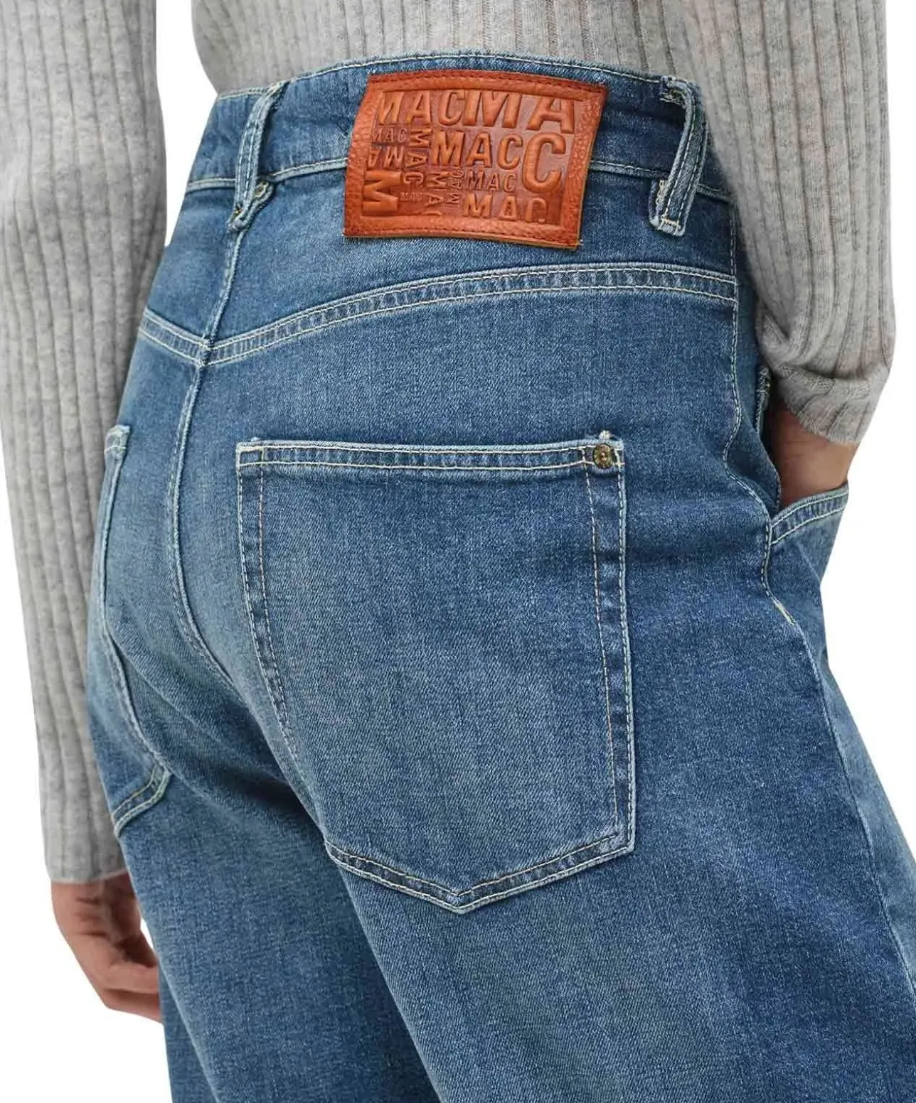 MAC Baggy Jeans in Blau mit Straight Leg