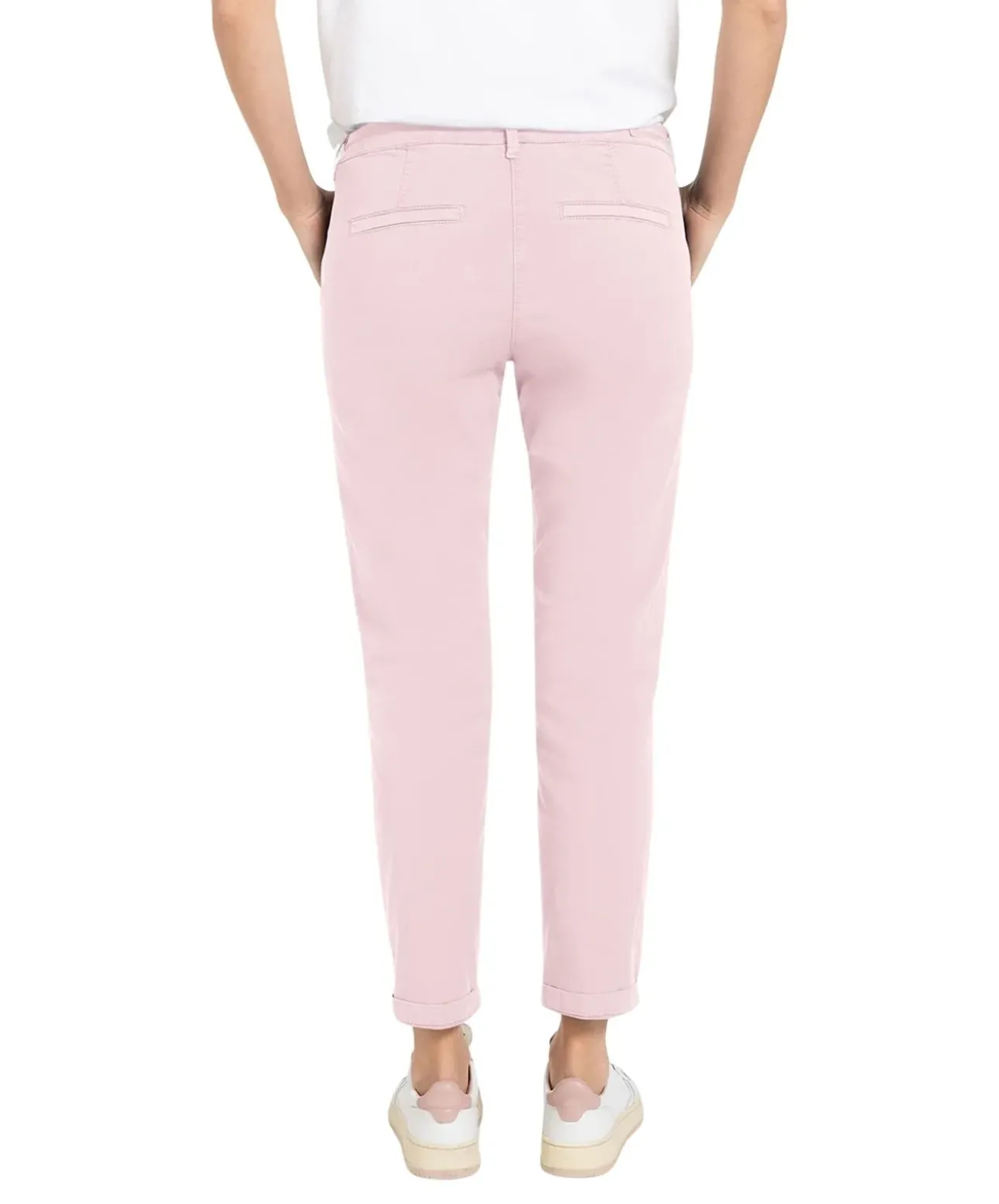 MAC Chino Turn Up Slim Fit mit Bügelfalten in Pink