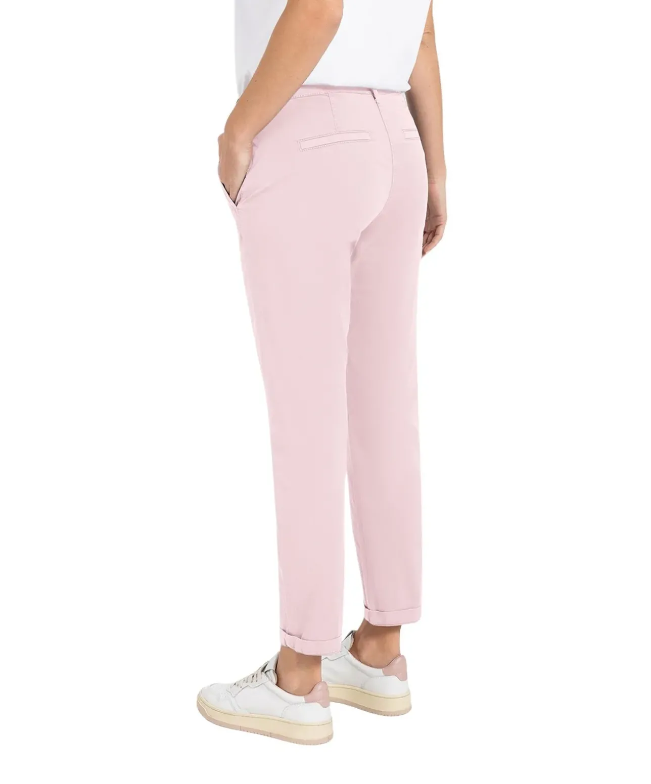 MAC Chino Turn Up Slim Fit mit Bügelfalten in Pink