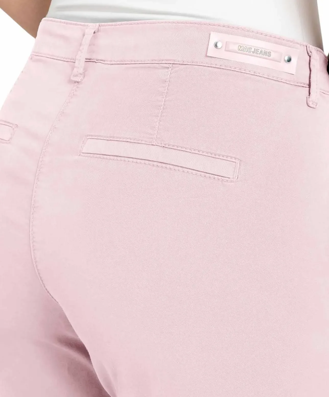 MAC Chino Turn Up Slim Fit mit Bügelfalten in Pink