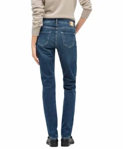 Mac Damen Jeans Slim Fit Carrie Pipe in blauem New Basic