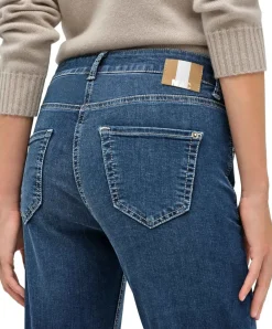 Mac Damen Jeans Slim Fit Carrie Pipe in blauem New Basic