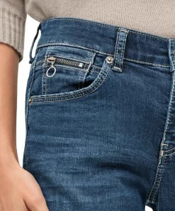Mac Damen Jeans Slim Fit Carrie Pipe in blauem New Basic