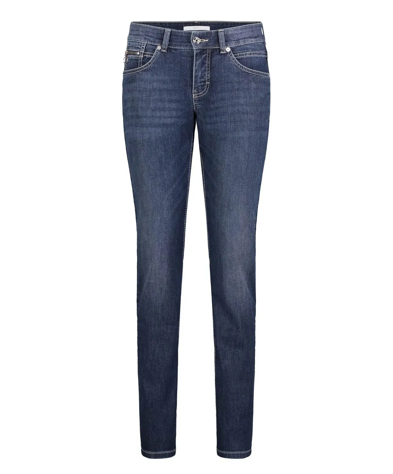 Mac Damen Jeans Slim Fit Carrie Pipe in blauem New Basic
