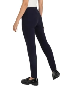 MAC Damen-Hose Slim Fit Anna Zip New in Dunkelblau