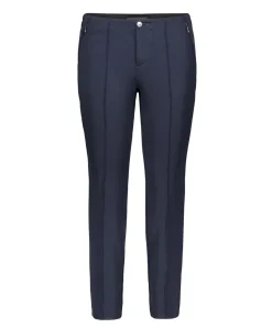 MAC Damen-Hose Slim Fit Anna Zip New in Dunkelblau