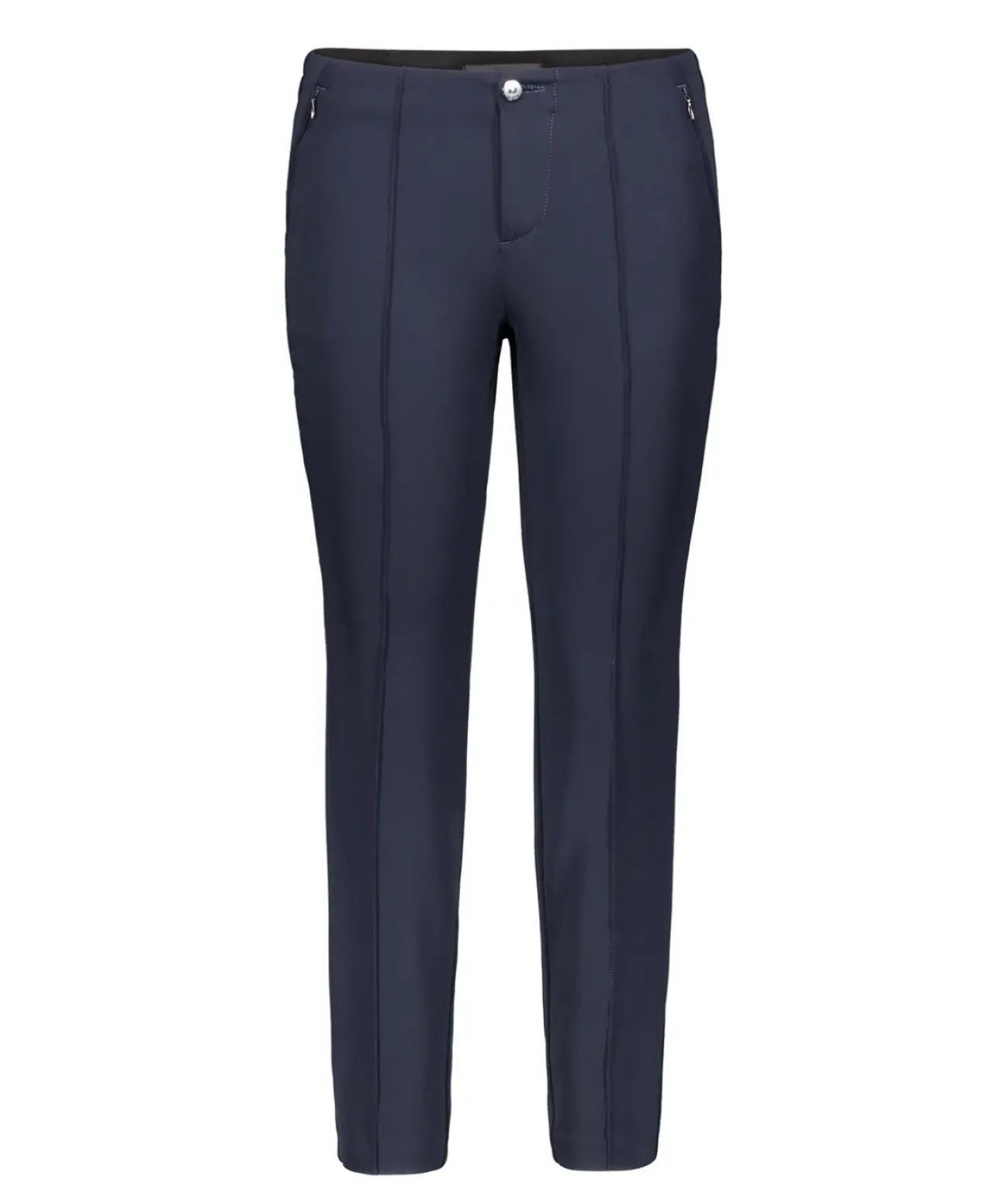 MAC Damen-Hose Slim Fit Anna Zip New in Dunkelblau