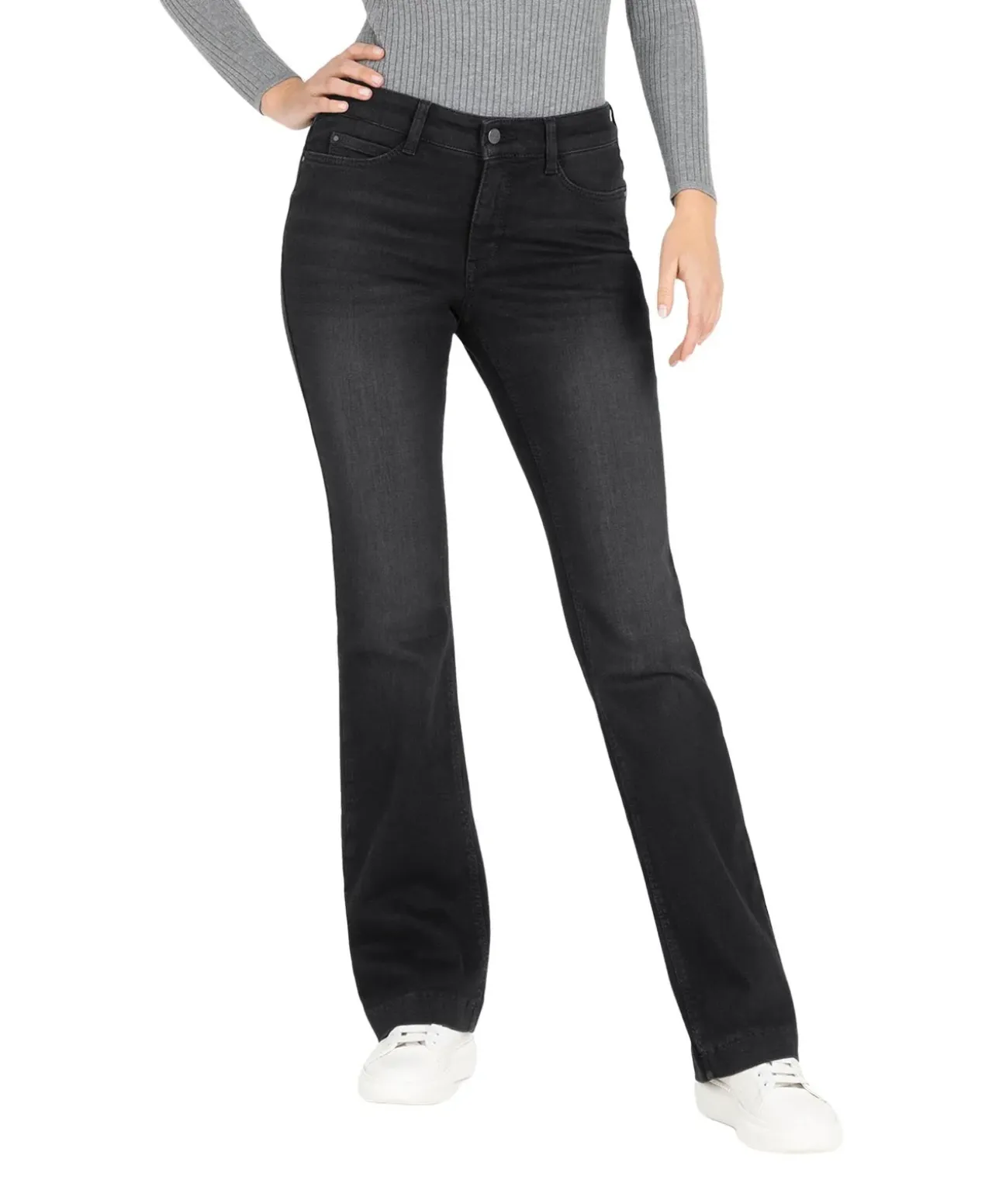 Mac Dream Boot Authentic Jeans in schwarzer Waschung