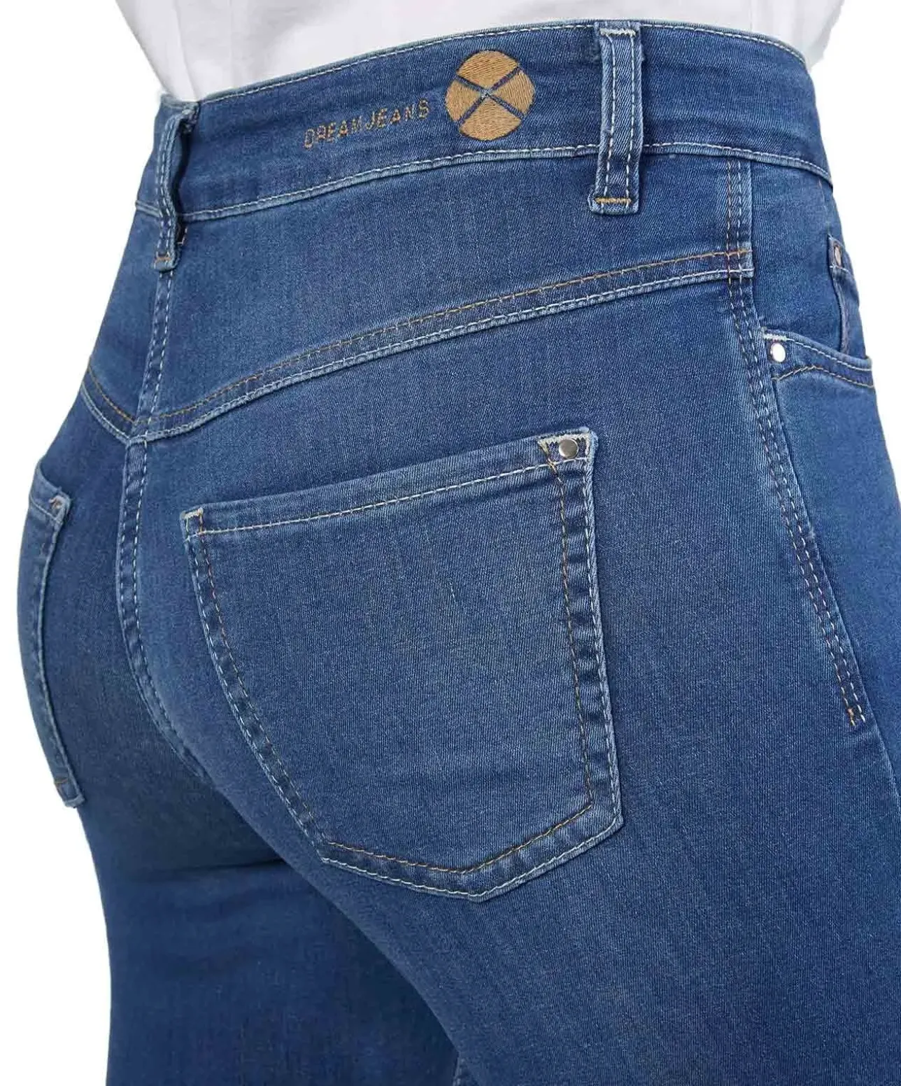MAC Dream Jeans Straight in Mid Blue Authentic Wash