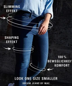 MAC Dream Jeans Straight in Mid Blue Authentic Wash