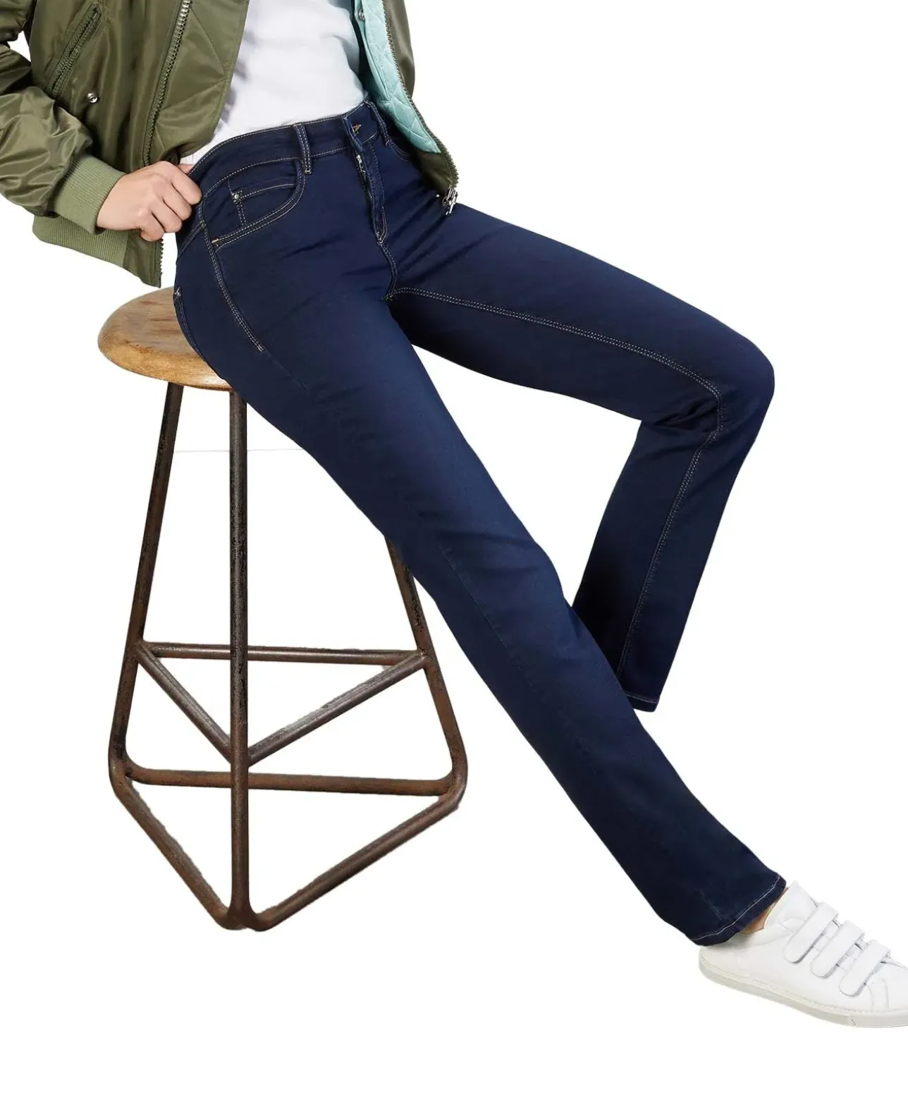 MAC Dream Jeans Straight in dunklem Dark Washed