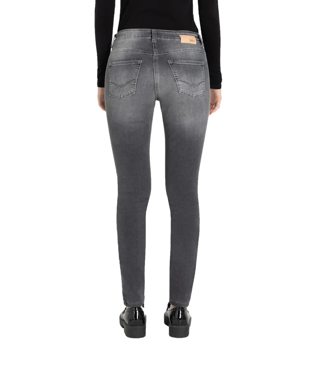 MAC Dream Skinny Jeans mit Chain Galloon in Dunkelgrau