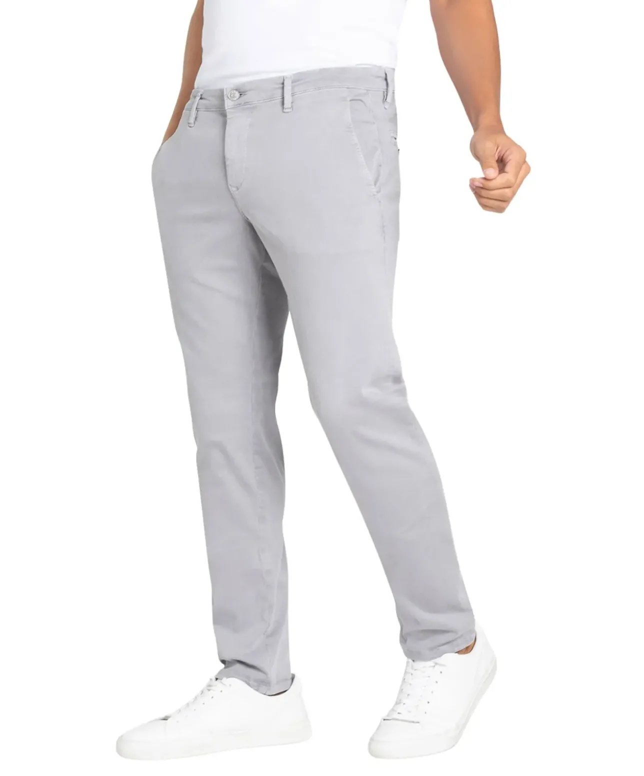 MAC Driver Pants in Silber-Optik mit Modern Fit