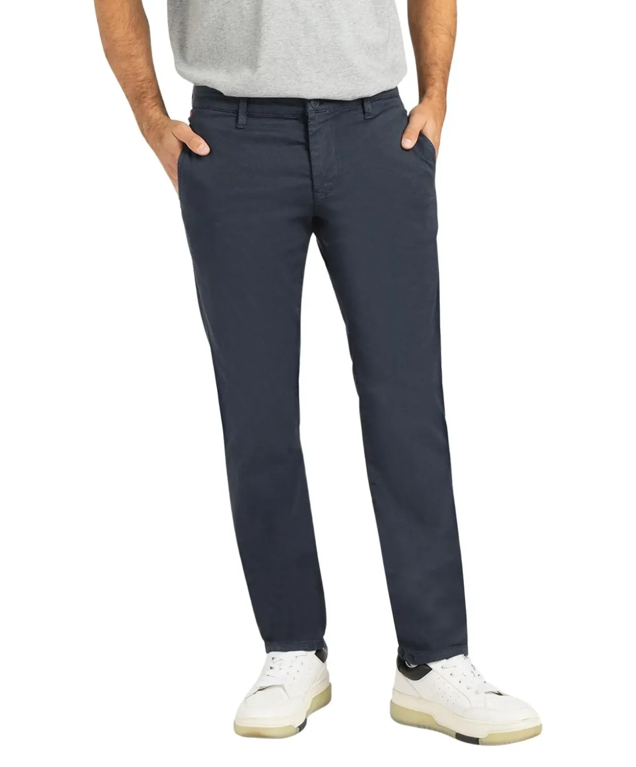 MAC Drivers Pants mit dehnbaren Bund in blauer Optik