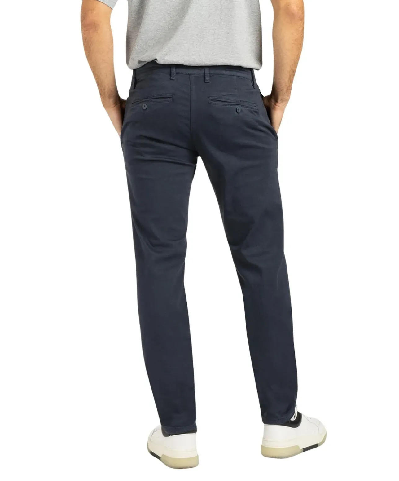 MAC Drivers Pants mit dehnbaren Bund in blauer Optik