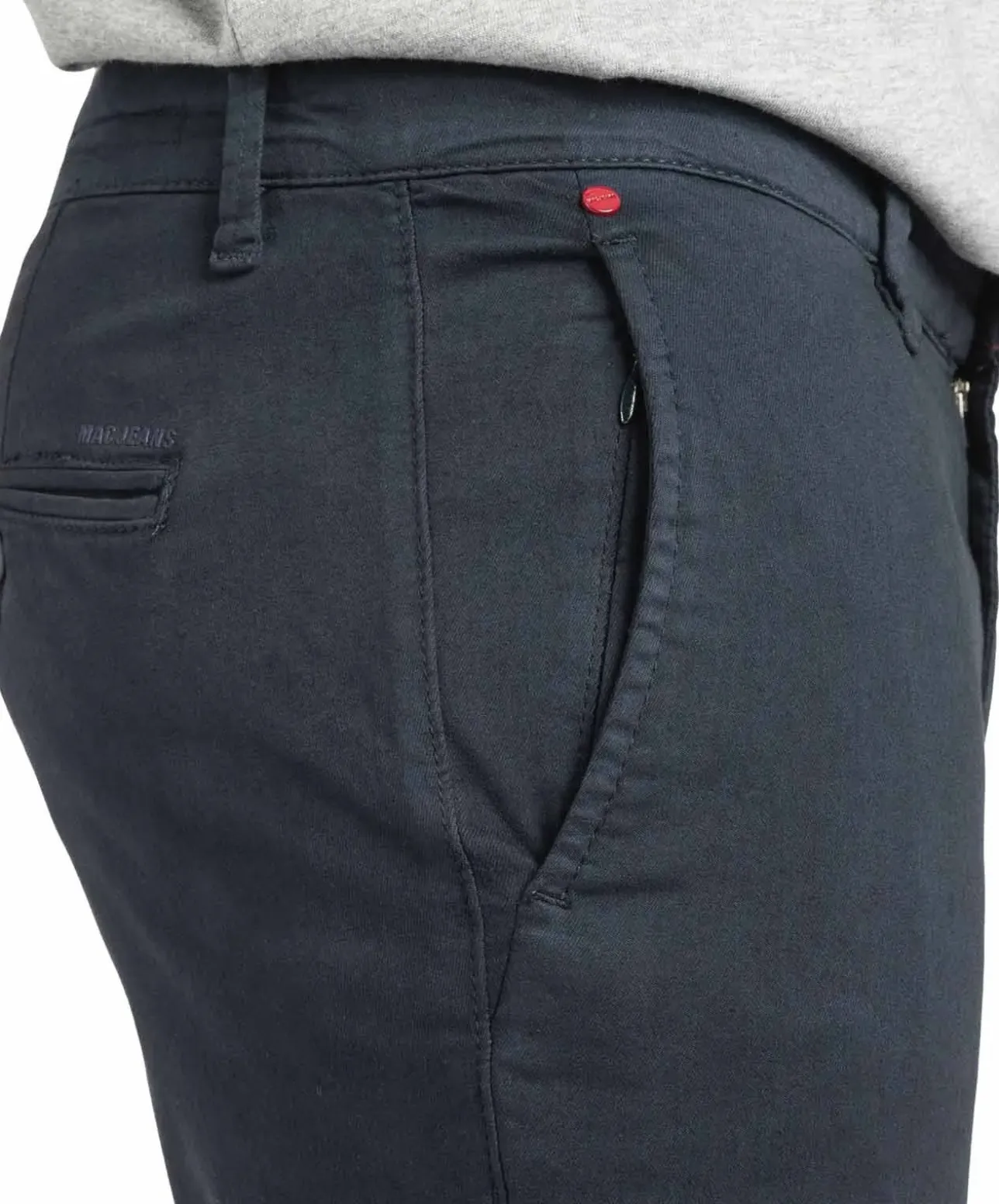 MAC Drivers Pants mit dehnbaren Bund in blauer Optik