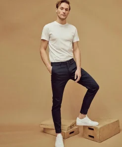 MAC Griffin Tapered Fit Hose in Dunkelblau mit Zipper am Saum