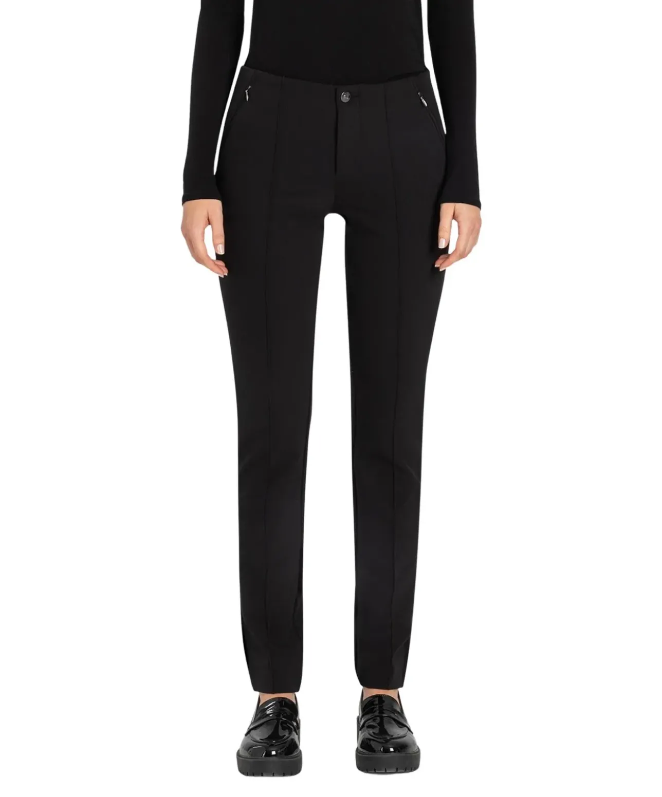 MAC Hose Slim Fit Anna Zip New in Schwarz